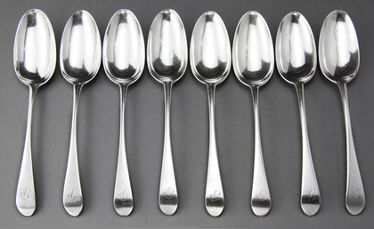 Rare Scottish Provincial Tablespoons (Set of 8) - Alexander Thompson, Aberdeen